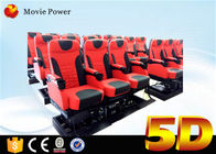 3 Dof ไฟฟ้า / อุปกรณ์ไฮโดรลิก 5D อุปกรณ์โรงภาพยนตร์ 5D Simulator โรงภาพยนตร์ที่มีเก้าอี้เคลื่อนไหว