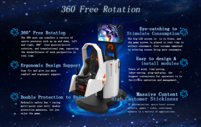Roller Coaster 360 Flight Simulator / 9d Vr Motion Simulator Chair วัสดุไฟเบอร์กลาส 1