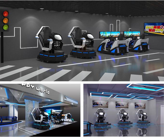 สนามเด็กเล่นในร่ม Car VR Racing 9D Simulator Electric Platform Car Racing Game Simulator 1