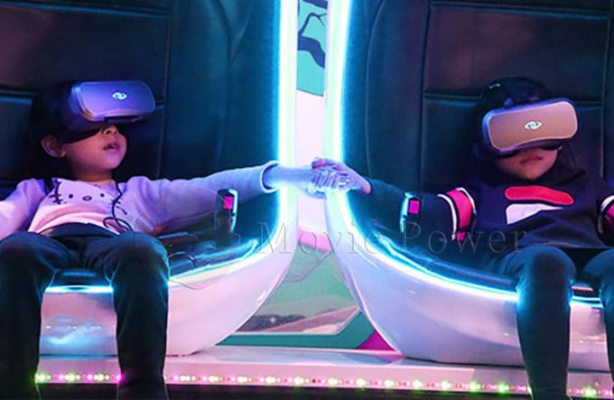 สวนสนุก Virtual Reality Simulator 9d Vr อุปกรณ์เก้าอี้ไข่ในโรงภาพยนตร์พร้อม 2 ที่นั่ง 1