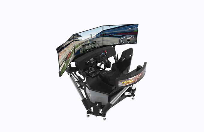 เครื่องจำลองไฟเบอร์กลาส 9D, เครื่องเกมจำลองการแข่งรถ VR แบบไดนามิก 6 Dof 3 เครื่องจำลองการขับรถหน้าจอ 0