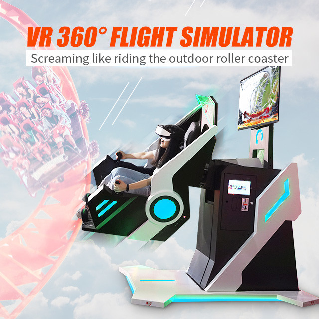 3D 9D VR Cinema Virtual Reality Roller Coaster 360 หมุน Vr เครื่องเกมจำลองการบินเก้าอี้ 0