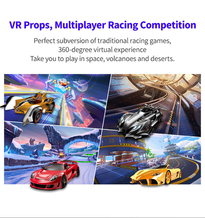 ห้องนักบินจำลองการขับรถเสมือนจริง 9d พร้อมเครื่องเกม Motion Platform Vr Racing 3