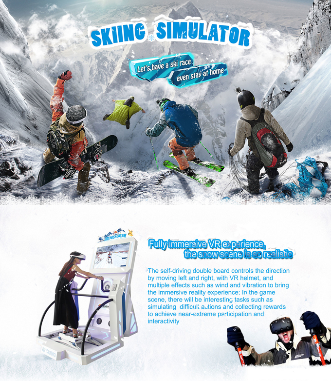 เครื่อง Arcade Virtual Reality 9d Vr Ski Simulator สําหรับการค้า 0