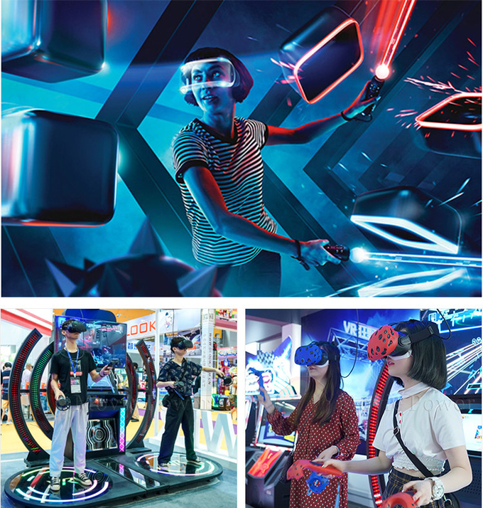 เครื่องจำลองการฝึกดนตรีเครื่องอาร์เคด Interactive Full Motion Flight เกมเต้นรำดนตรี VR 1