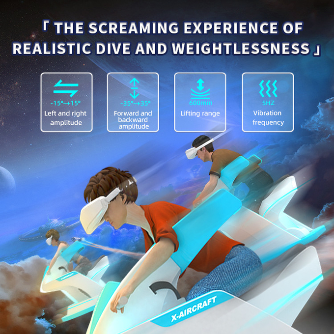 2 ที่นั่ง VR Flight Simulator Full Sense 9d เวอร์ชัวร์เรียลลิตี้เกมไซน์ 3