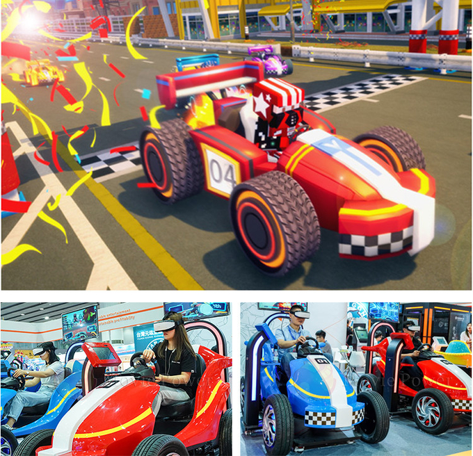 VR Theme Park Rides 9D Kids Racing Game Simulator เหรียญเคลื่อนไหวรถอาร์เกดเครื่อง 1