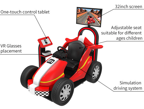 เด็ก 9 มิติ Virtual Reality การขับรถ Simulator Multiplayer การแข่งรถเกมสําหรับความบันเทิง 4