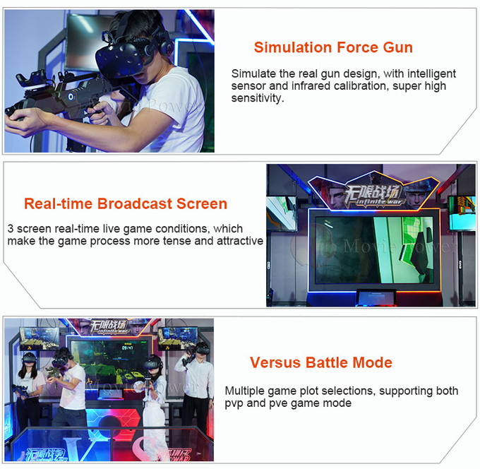 อุปกรณ์ความเป็นจริงจริง VR ยิงเกมเครื่อง 9d VR ยิงซิมูเลอร์ VR ยิงสนาม Multiplayer 4
