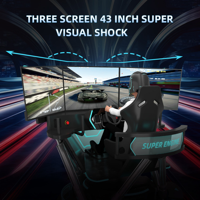 6 dof ไฮดรอลิก รีซซิมูเลอเตอร์ VR เกมส์ จริงๆแท้ 3 Screen F1 รีซซิมูเลอเตอร์ 5