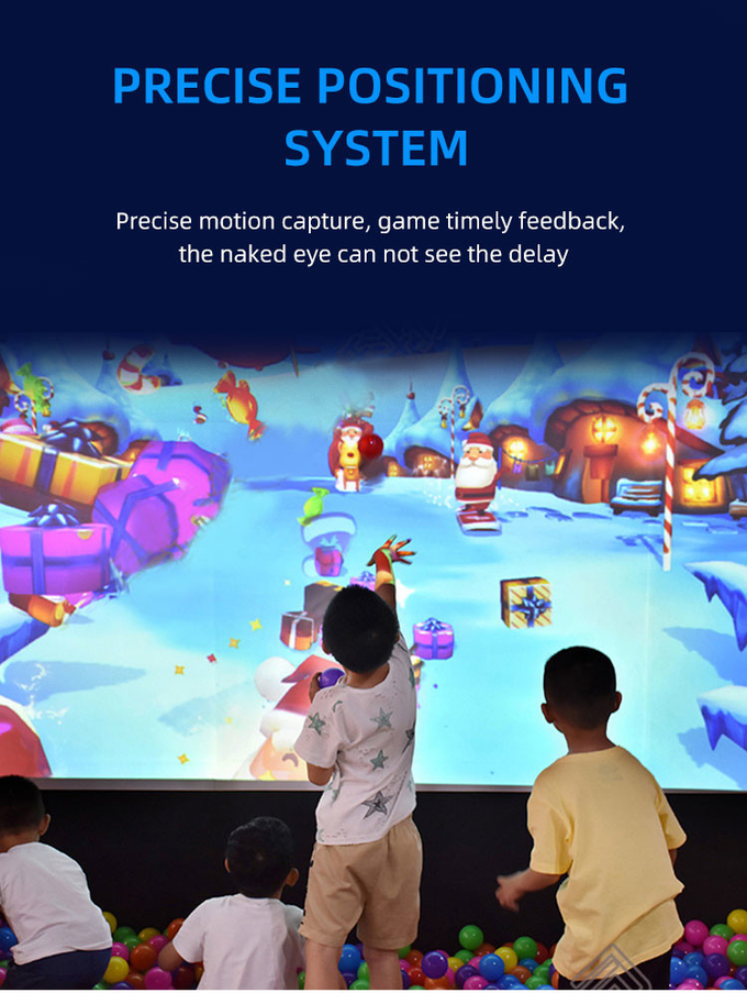 เกมส่องผนังชั้นใหญ่เด็ก สนามเด็กในบ้าน สนามเด็กเล่น 3D เกมบอลปฏิกิริยาสําหรับเด็ก 2