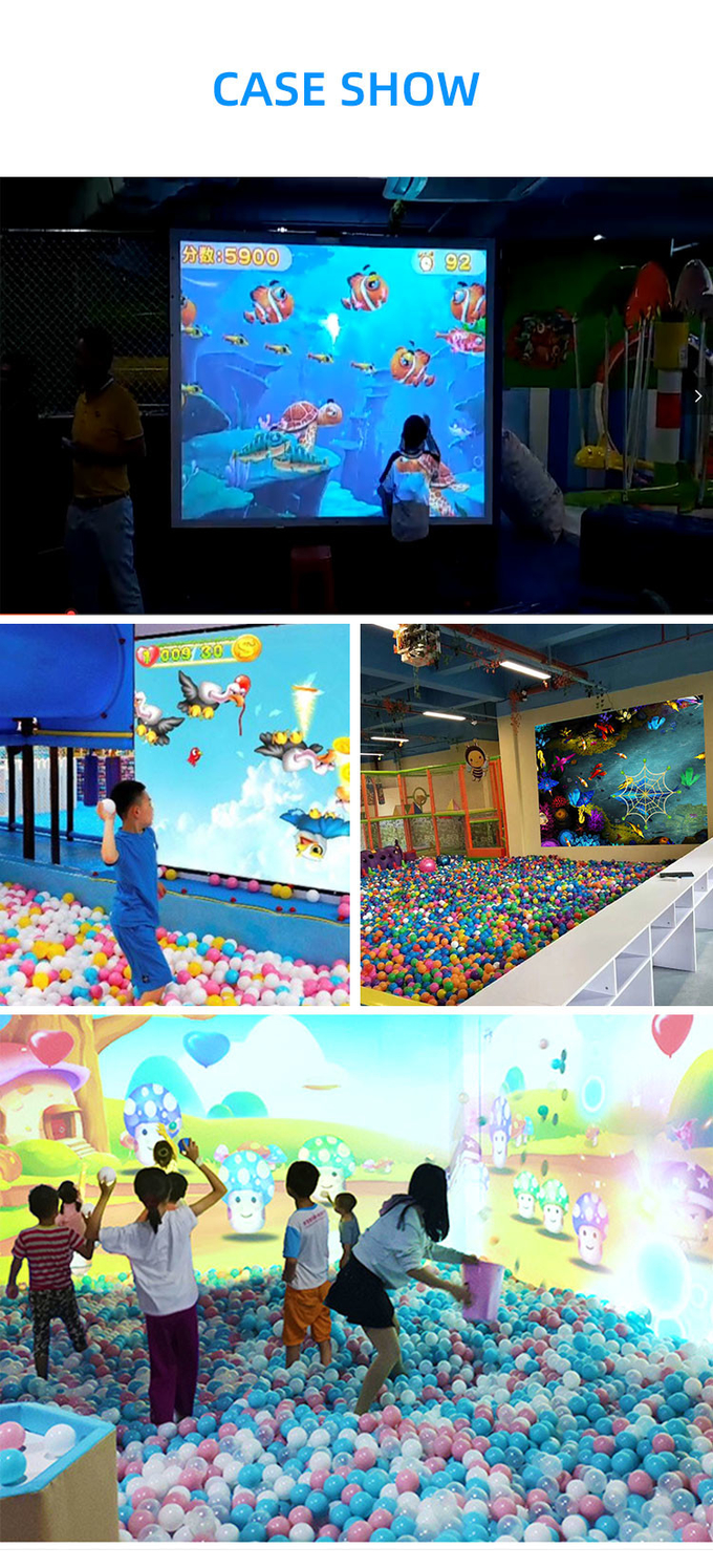 เกมส่องผนังชั้นใหญ่เด็ก สนามเด็กในบ้าน สนามเด็กเล่น 3D เกมบอลปฏิกิริยาสําหรับเด็ก 7