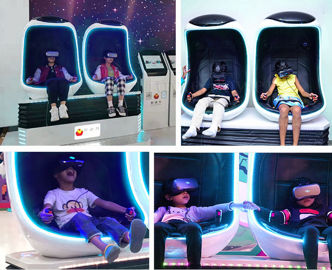 2 นักเล่น Virtual Reality 9d Egg Chair 9d Vr รอลเลอร์โคสเตอร์ เกมส์แมชชีน ซิมูเลอเตอร์ มอชั่น พลาตฟอร์ม ซิมูเลอเตอร์ 1