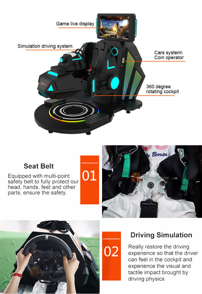 VR Flight Simulator 9d VR เกมส์แมชชีน 360 องศา Rotating Motion Platform สําหรับขาย 4