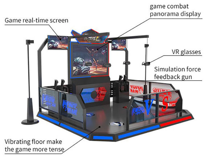 เครื่องเกมเครื่องบิน VR 9D Infinite War Shooting Simulator Stand Motion Equipment 2