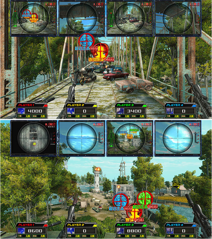 4 นักเล่น AR Sniper เหรียญที่ใช้งานเกม Arcade เกมยิงปลา 1