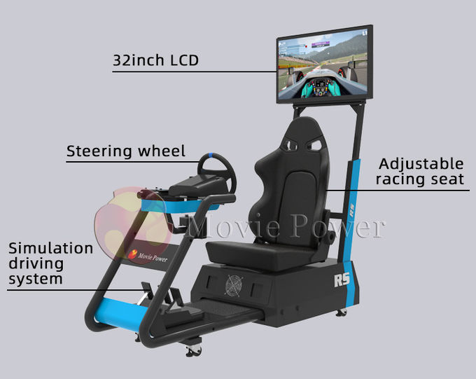 เกมในบ้านขนาดเล็กไฮดรอลิก VR Racing Simulator อุปกรณ์ขับรถยนต์ 0.5KW 2