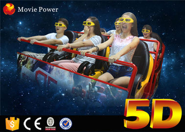 เครื่องฉายภาพยนตร์ 5 มิติและอุปกรณ์ Cinema 5d 6 ที่นั่งเก้าอี้เคลื่อนไหว 5d Cinema ไฮโดรลิค