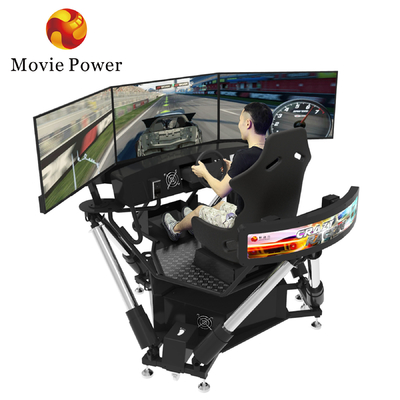 เครื่องจําลองการขับขี่แบบพกพา 3 จอ 6 DOF รถแข่งเกม Arcade Dynamic Motion Drive