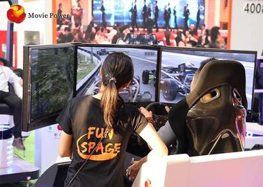 9D Three Screens Vr เครื่องจำลองการขับขี่ด้วย Dynamic Platform