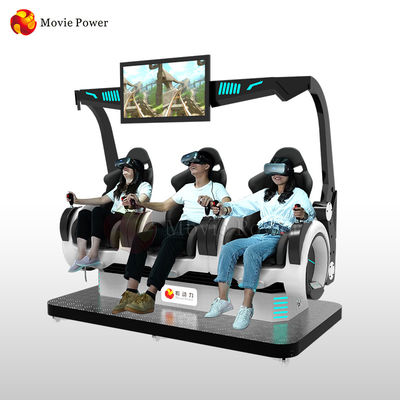 แนวคิดธุรกิจใหม่ VR หยอดเหรียญ 3 ที่นั่ง 9d Virtual Reality Cinema Simulator Dynamic
