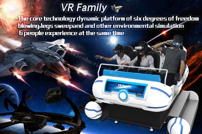 Roller Coaster 9d Cinema Virtual Reality Simulator เครื่องเคลื่อนไหวหกที่นั่ง 0