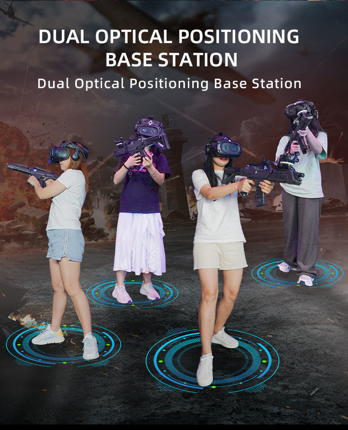 9d VR ยิงซิมูเลอร์ VR ห้อง VR เดินเว็บไซต์ เกมจริงเสมือนจริง Multiplayer Zombie Arcade Machine 4